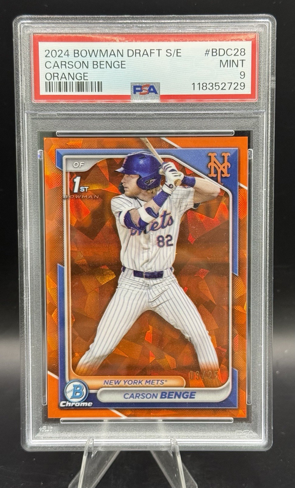 Carson Benge 2024 Bowman Draft Sapphire 1st Bowman Orange /25 BDC-28