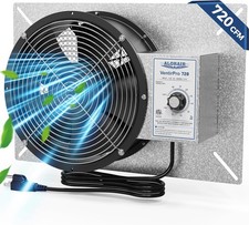 720CFM Crawl Space Ventilator Fan W/ Humidistat Thermostat 10 Inch High Flow