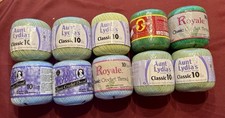 Cotton Crochet Thread Size 10, Lot of 10, Green and Blue