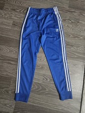 Adidas Sporthose Jungen Gr.164 Blau Wei&szlig; Neu Ohne Etikett