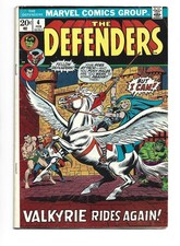 Defenders  4  VG FN 5.0  National Diamond Insert  1st Appearance Valkyrie