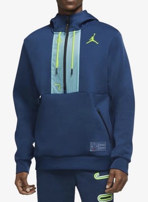 Nike Air Jordan Hoodie Sweatshirt 1/2 Zip Pullover Men 2XL Valerian Blue NWOT