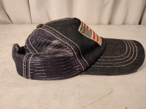 Ralph Lauren American Flag Patch Trucker Hat - Denim & Mesh Back - One Size - Picture 5 of 7