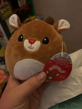 Squishmallows New 4.5" Rudolph The Red Nosed Reindeer Xmas
