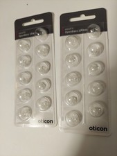 2 Packs Oticon miniFit 10mm Power Domes For Hearing Aids. 20 Domes Total.