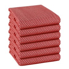 Set Of 6 100 Cotton Dotted Kitchen Towels With Hanging Loop 18 X 28 Inches