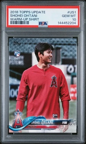 2018 Topps Update Shohei Ohtani #US1 Warm-Up Shirt SP Rookie RC PSA 10 Gem Mint
