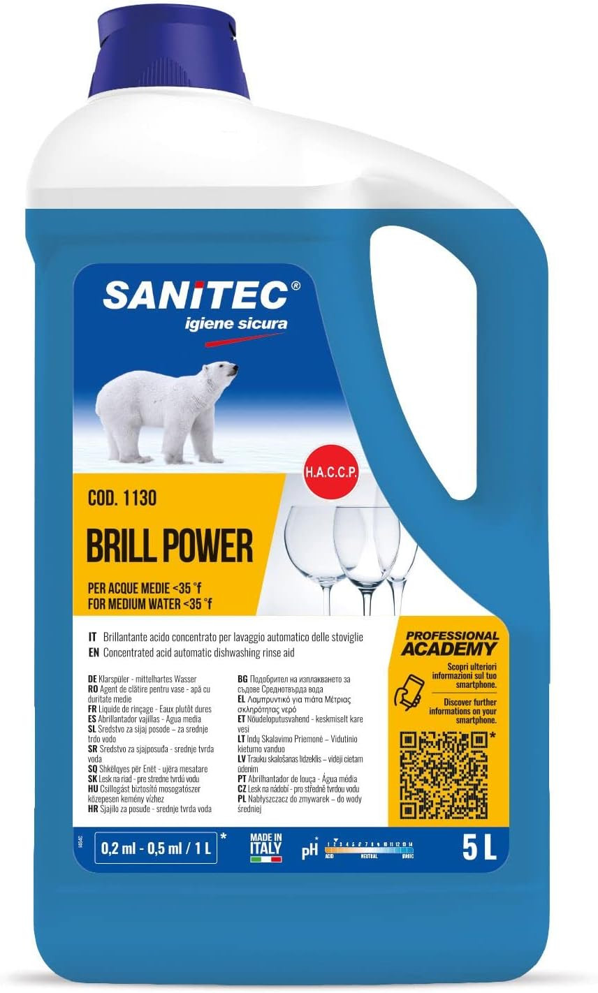 Sanitec Brill Power 5kg: Piatti Splendenti e Risparmio per la tua Attività
