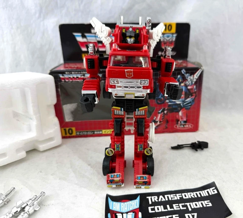 Transformers Original G1 1985 Takara Japan 10 Inferno Complete w/ Box - Image 3 of 4