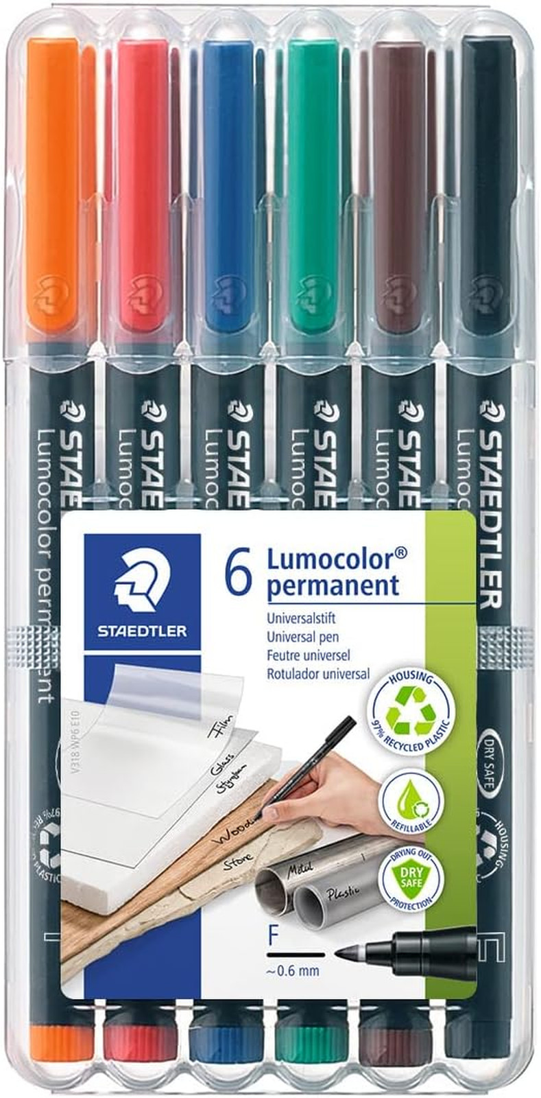 Lumocolor Universal Pen, Fine, Felt Tip, Permanent Marker, B