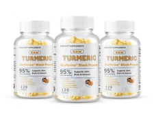 3 x TURMERIC 95% CURCUMIN 10,000mg EXTRACT TUMERIC BLACK PEPPER ANTIOXIDANT BEST