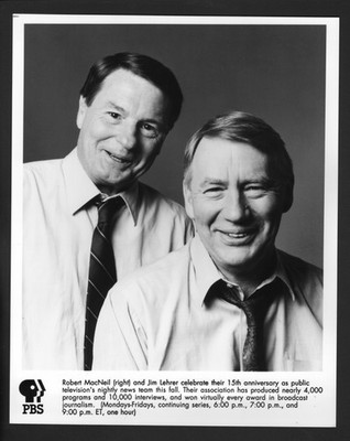 Robert MacNeil and Jim Lehrer-8x10-B&W- Still