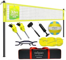32FT Outdoor Portable Volleyball Net-Adjustable Thick Dia Poles