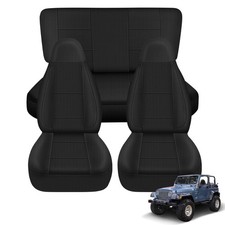 Seat Covers Compatible with Jeep Wrangler TJ 1997-2002 Full Set, Air-Mesh Bre...