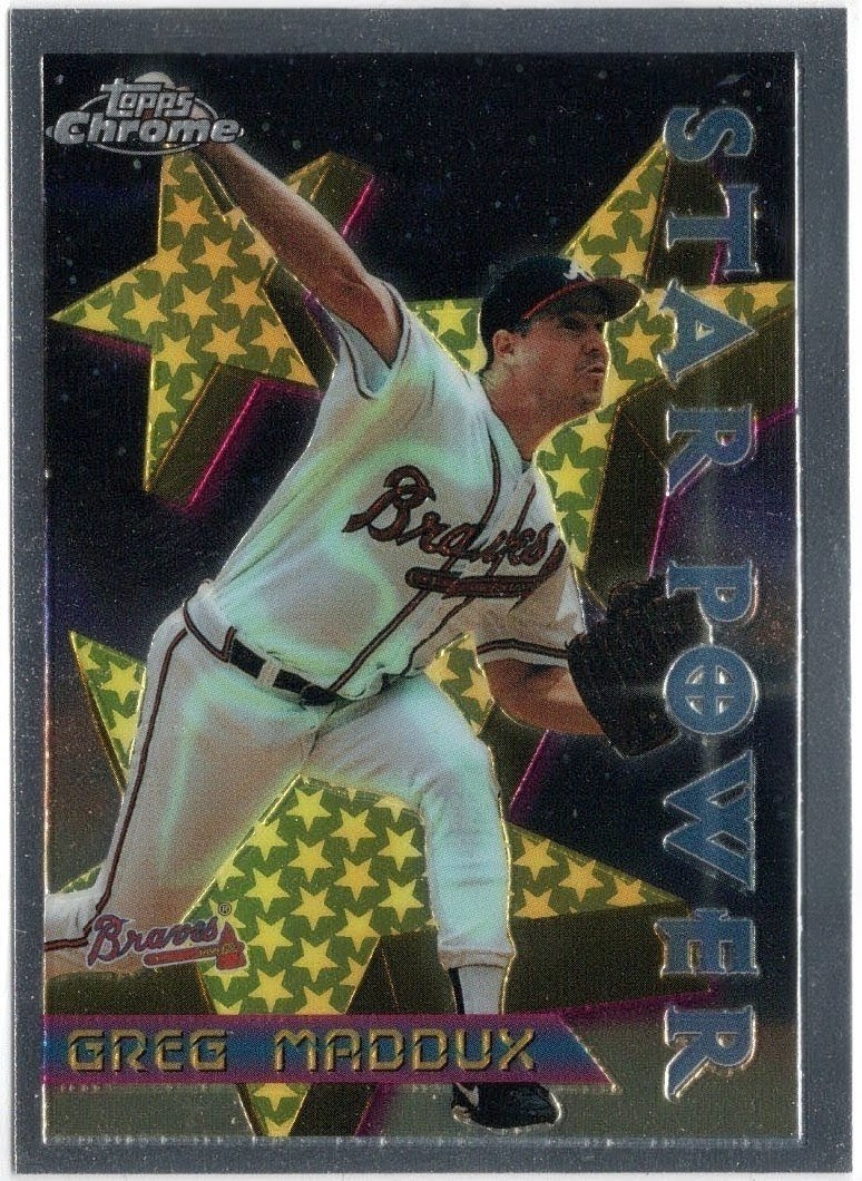 1996 Topps Chrome Star Power Greg Maddux Card #3 Braves