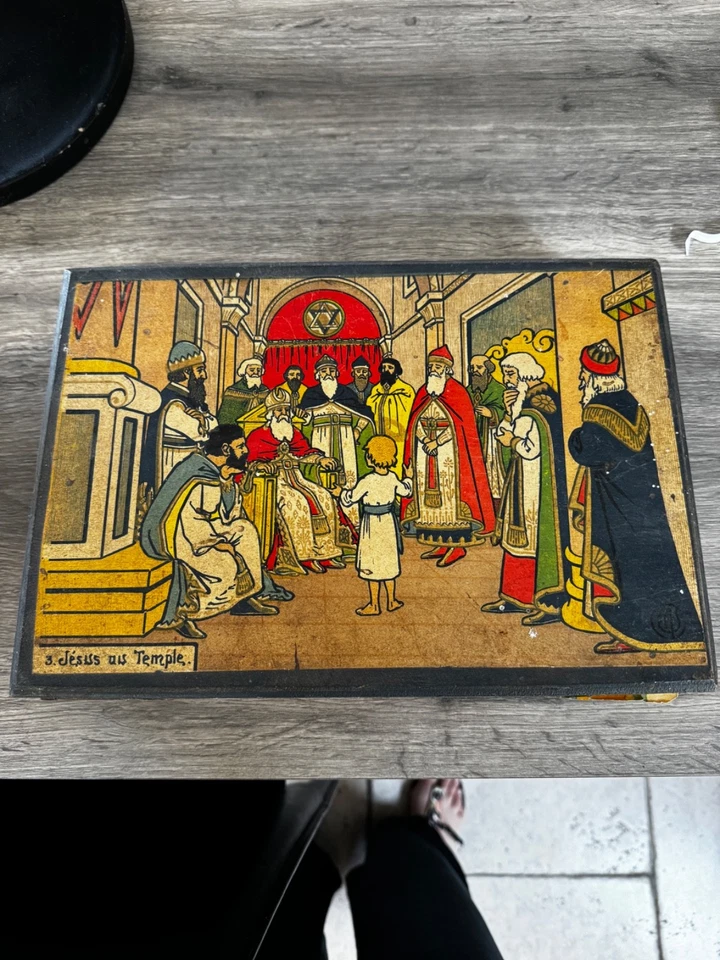 puzzle ancien bois "Jésus au temple" Années 1930 - Photo 2/2