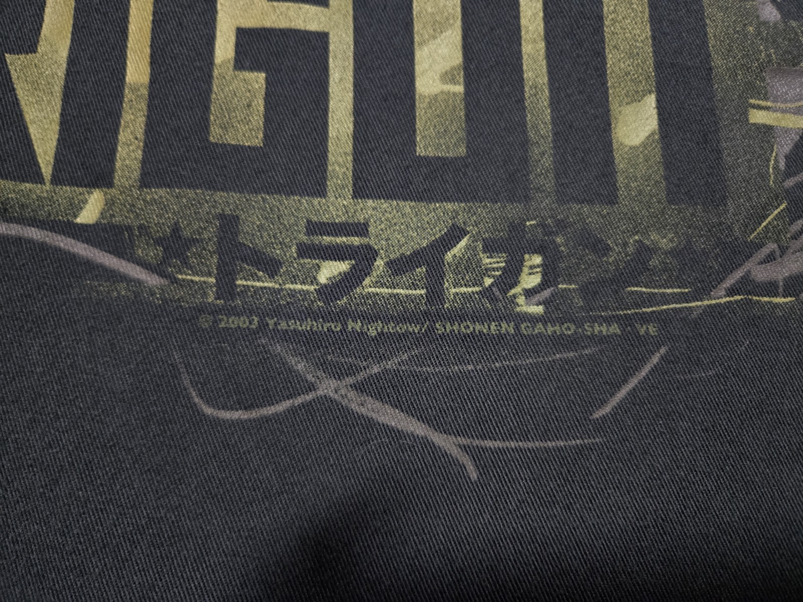 Vintage 2003 ODM Trigun Button Up Shirt - Mens Size M - Black Short Sleeve Anime