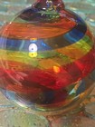 Vintage Hand Blown Art Glass Christmas Ornament Rainbow Swirl Ball — photo 3