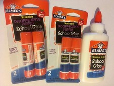Elmer's Bundle Washable Liquid School Glue, White, Dries 4 ounces, White