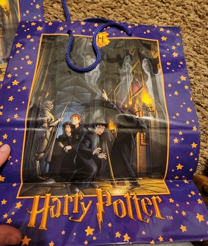 💥 3 Vintage 2001 Harry Potter Buch Serie Kunst Geschenktüten Punze Hermine Ron - Bild 7 von 11