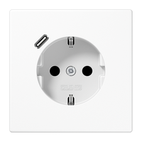 Schutzkontakt-Steckdose Schuko USB Typ Abdeckung Stecker Jung LS1520-18CWW