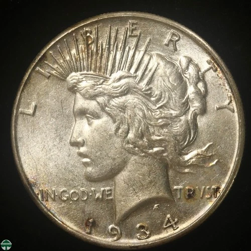 1934-P Silver PEACE Dollar - AU Details