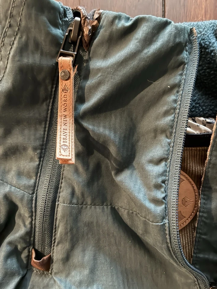 NAKETANO Brave New World Abrigo Azul Invierno Chaqueta Puffer Capucha Cálido Talla Pequeña Foto 3 de 4