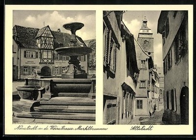 Ansichtskarte Neustadt an der Weinstraße, Marktbrunnen, Altstadt 