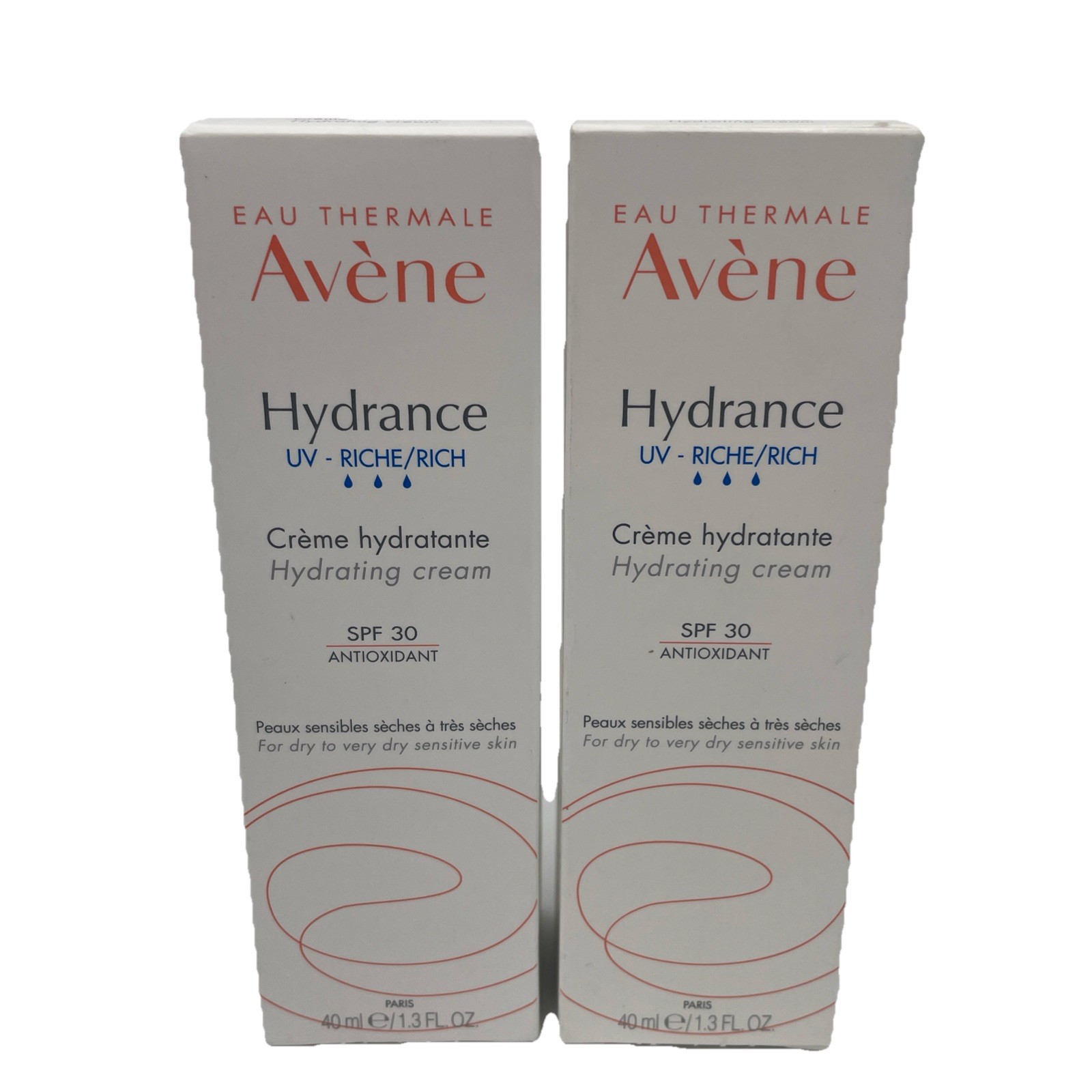 2x Avène Hydrance UV Rich Hydrating Cream 40ml SPF30 Antioxidant NEW/SEALED
