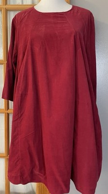 Amici Made In Italy Swing Mini Dress Sz L Red Fine Corduroy Pockets Party City
