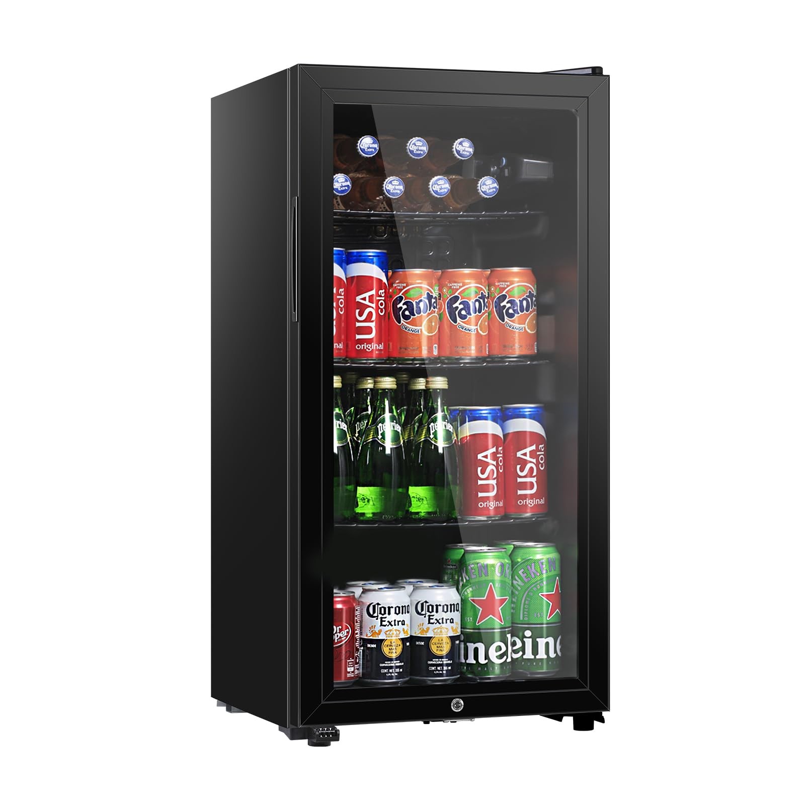 Beverage Refrigerator 2.3 Cu.Ft Mini Fridge with Glass Door for Soda Beer
