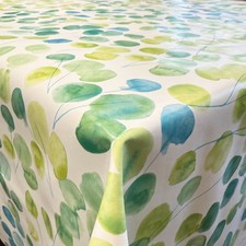 LUNARIA GREEN VINYL WIPE CLEAN PVC TABLECLOTH