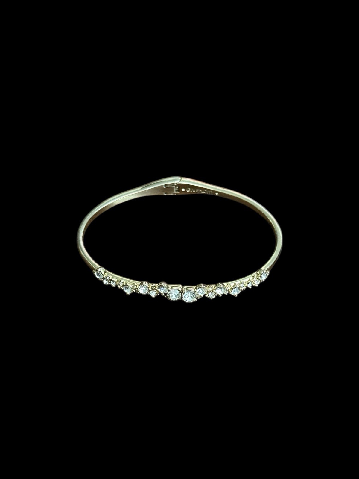 Givenchy Silver Multi Crystal Rhinestone Hinge Go… - image 1