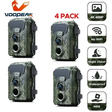 4pcs Campark Trail Camera Wildlife Camera 4K 48MP Waterproof Deer Hunting Game