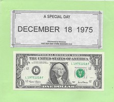 DECEMBER 18, 1975 .. 2001 ..UNCIRC   $1  L 1975 1218 F  .. BIRTHDAY NOTE