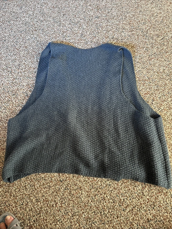 Women’s Eskandar Blue Textured Oversize Wool Open Vest OS Soooo Soft!! - Image 3 of 3
