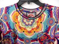 Johnny Was XL top  Janie Favorite Mcanna scarf print crew neck tee 130 NWT