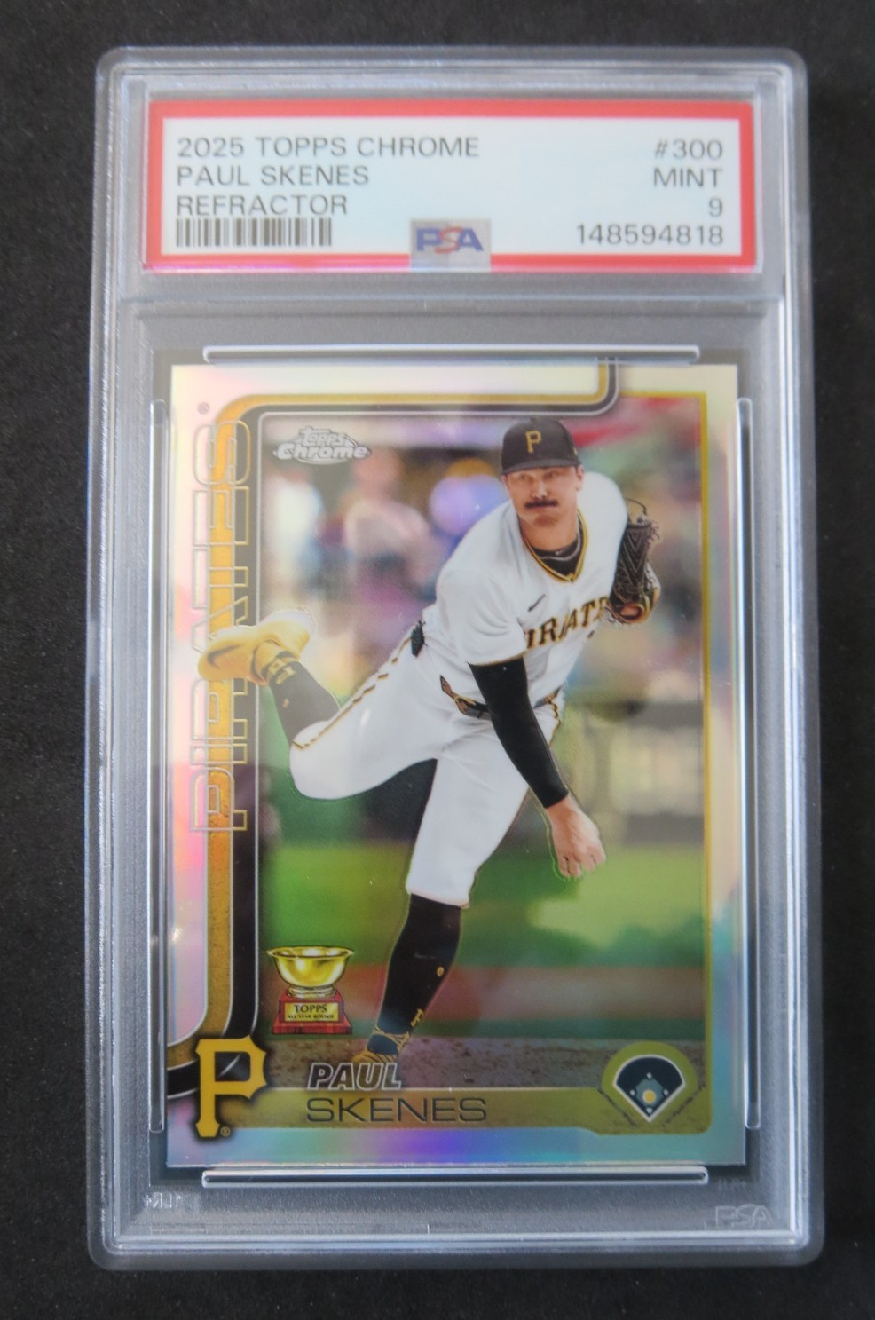 2025 Topps Chrome Paul Skenes Refractor #300 Pirates PSA 9  EV