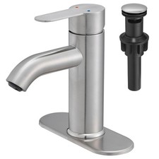 Brushed Nickel Bathroom Sink Faucet, Single Handle Stainless Steel for 1 or 3...