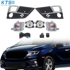 For Honda Odyssey 2018-2020 Front Pair Bumper Fog Light Turn Lamp+Switch+ Bezel
