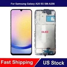 OLED For Samsung Galaxy A25 5G A256 SM-A256U LCD Touch Screen Digitizer Frame
