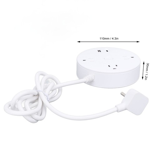 5 In 1 Flat Plug Power Strip 5FT USB A USB C 20W AC Round Multi Output Port NEW - Picture 7 of 12