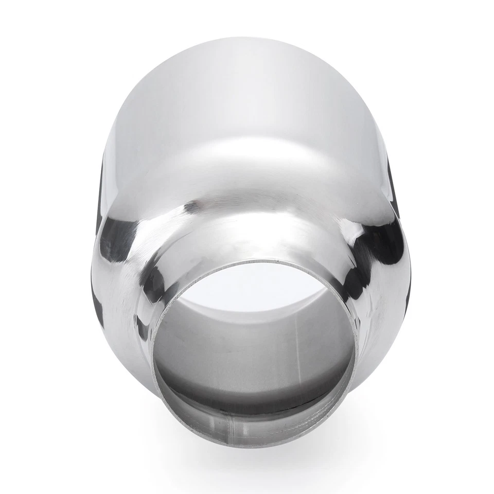 2.5" Inlet 4" Outlet 5" Long Double Wall Tail Throat Stainless Steel Exhaust Tip - Image 3 of 4