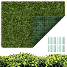 12 PCS 20'' x 20'' Artificial Hedge Boxwood Panels w/ Decorative Grass Wall