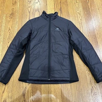 Salomon Mens Insulated Puffer Jacket Black Medium Full Zip