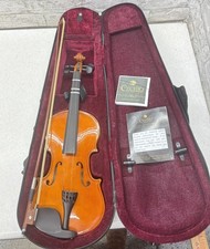Mendini by Cecilio Solid Wood Violin with Case Needs Repaired