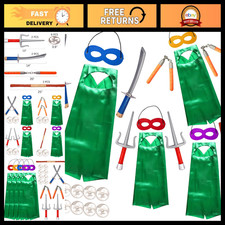 Kids Superhero Ninja Costume Set with Capes, Masks  Weapons for Dress Up Fun