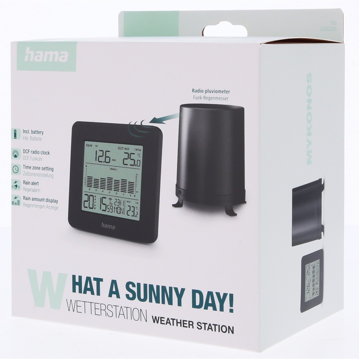Hama Wetterstation Funk Thermometer Display Außensensor