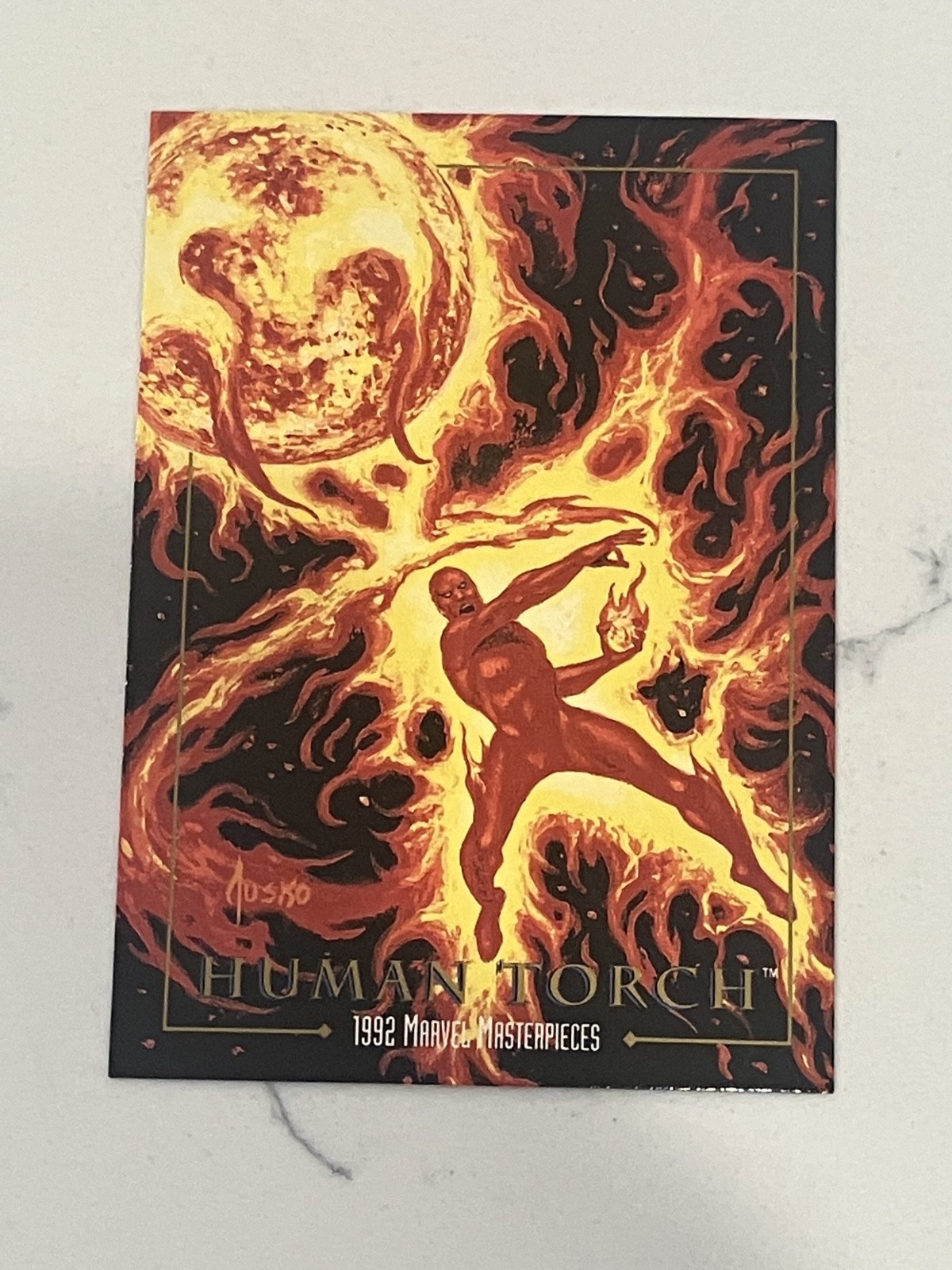Human Torch #31 Marvel 1992 Masterpieces trading card — raw and PSA graded price guide