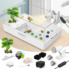 Small Turtle Tank Kit Tank Lamp Filter , Acrylic Aquarium Turtle Starter Kit Hab